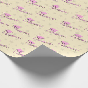 Pink Yellow Graduation For Her High School College Wrapping Paper