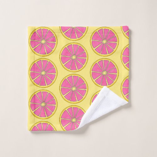 Pink Yellow Grapefruit Citrus Tropical Grape Fruit Bath Towel Set