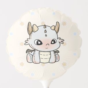 Pink Yellow Gray pastel baby dragon Balloon