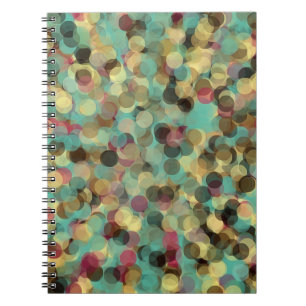 pink yellow green and blue circle pattern abstract notebook