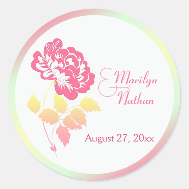 Pink, Yellow, Green, and White Floral 1.5" Sticker (Front)