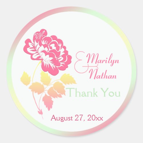 Pink Yellow Green and White Floral 15 Sticker