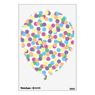 Pink Yellow Green Blue Purple Polka-Dots Balloon Wall Decal