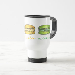 Pink Yellow Green French Macaron Macaroon Baking Travel Mug