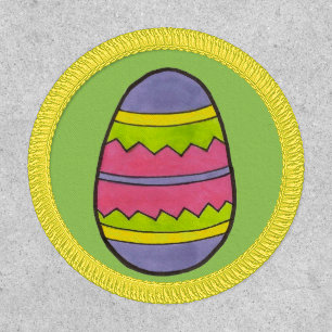 Pink Yellow Green Painted Easter Egg Hunt Patch