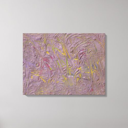 Pink Yellow Green Trendy Modern Abstract Art Canvas Print