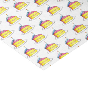 Slice of Rainbow Cake and Sprinkles Patterned Tissue Paper