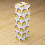 Pink Yellow Layer Happy Birthday Cake Slice Candle Wine Box<br><div class="desc">Design features an original marker illustration of a delicious slice of yellow birthday layer cake topped with pink frosting and a candle. A fun way to celebrate a birthday! This birthday cake illustration is also available on other products. Don't see what you're looking for? Need help with customization? Contact Rebecca...</div>