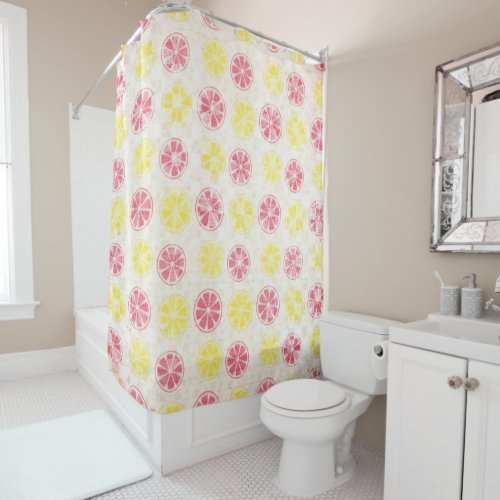 Pink  Yellow Lemonade Shower Curtain