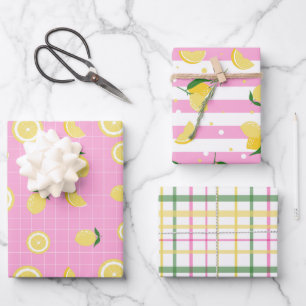 Pink Yellow Lemons Amalfi Italy 1 Wrapping Paper Sheets