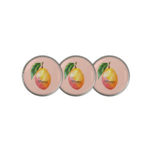 Pink Yellow Mango Fruit Golf Ball Marker