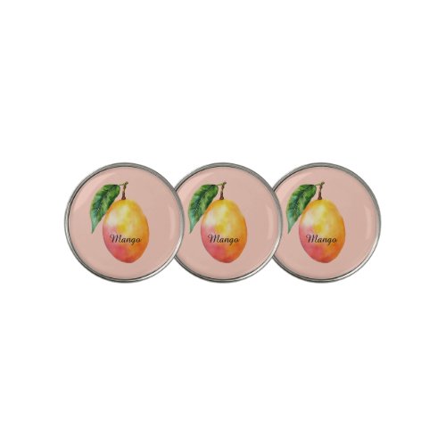 Pink Yellow Mango Fruit Golf Ball Marker