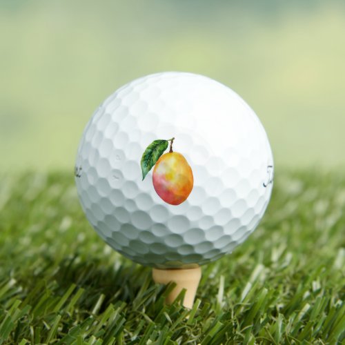Pink Yellow Mango Fruit Golf Balls
