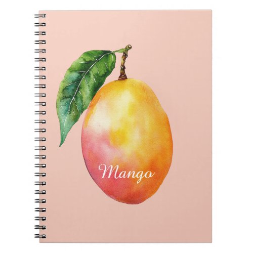 Pink Yellow Mango Fruit Notebook