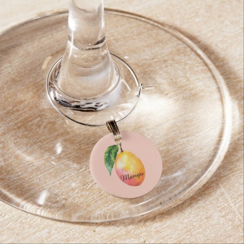 Pink Yellow Mango Fruit Wine Charm