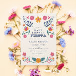 Pink Yellow Mexican Fiesta Baby Shower Invitation<br><div class="desc">Pink Yellow Mexican Fiesta Baby Shower. Perfect for a fiesta-inspired baby shower for summer or spring! Beautiful Mexican folk patterns in pinks,  blues,  yellows,  greens and oranges.</div>