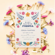Pink Yellow Mexican Fiesta Baby Shower Invitation