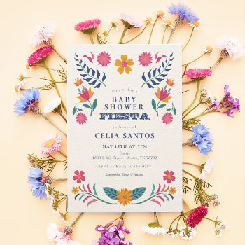 Pink Yellow Mexican Fiesta Baby Shower Invitation by BohemianWoods at Zazzle