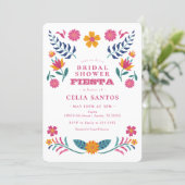 Pink Yellow Mexican Fiesta Bridal Shower Invitation (Standing Front)