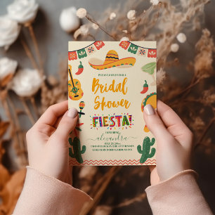 Pink Yellow Mexican Fiesta Bridal Shower Invitation