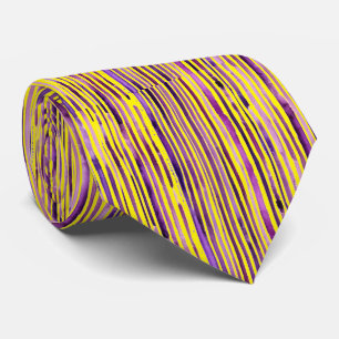 Pink Yellow Neon Abstract Violet Purple Artsy Gift Neck Tie