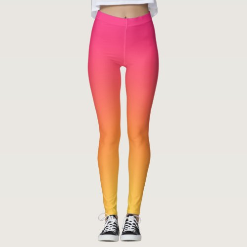 Pink yellow ombre smooth gradient Leggings