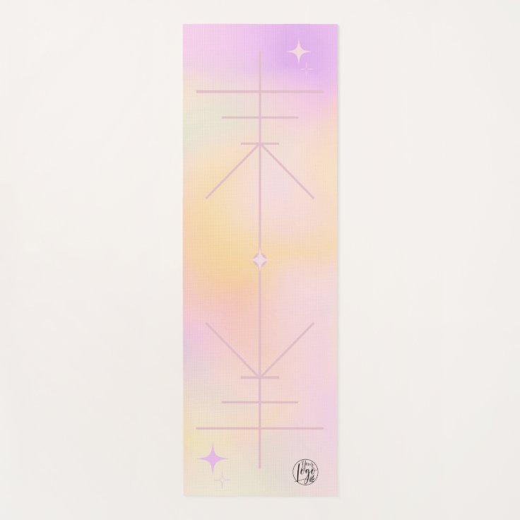 Pink yellow ombre yoga alignment teacher yoga mat Zazzle
