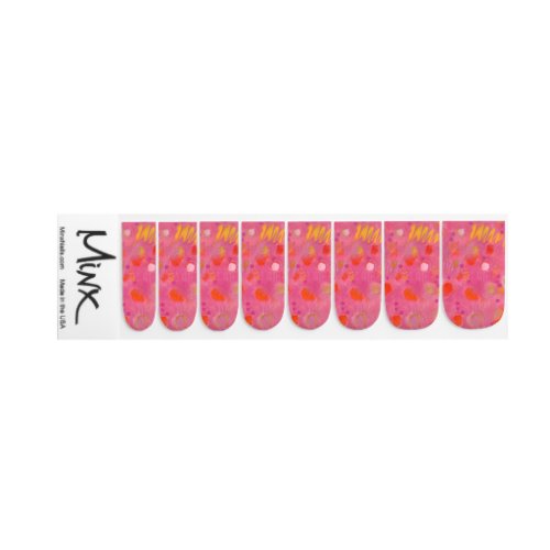 Pink Yellow Orange Abstract Swirls Minx Nail Art