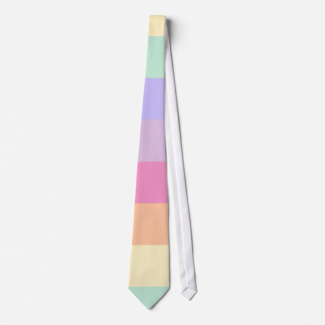 Pink Yellow Orange Blue Green Purple Womens Mens Neck Tie (Front)