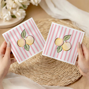 Pink & Yellow Orange Citrus Baby Shower Napkins