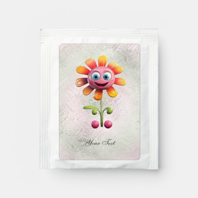 Pink Yellow Orange Flower Tea Bag Drink Mix (Front)