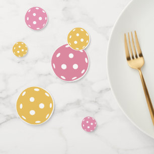 Pink Yellow Orange Pickleball Birthday Party Confetti