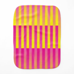 Pink Yellow Orange Striped Pattern Baby Burp Cloth