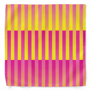 Pink Yellow Orange Striped Pattern Bandana