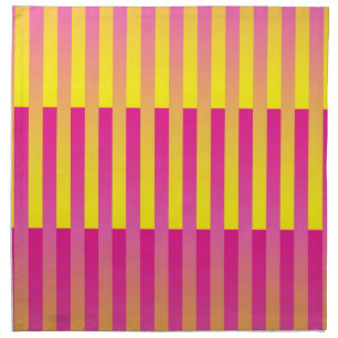 Pink Yellow Orange Striped Pattern Cloth Napkin
