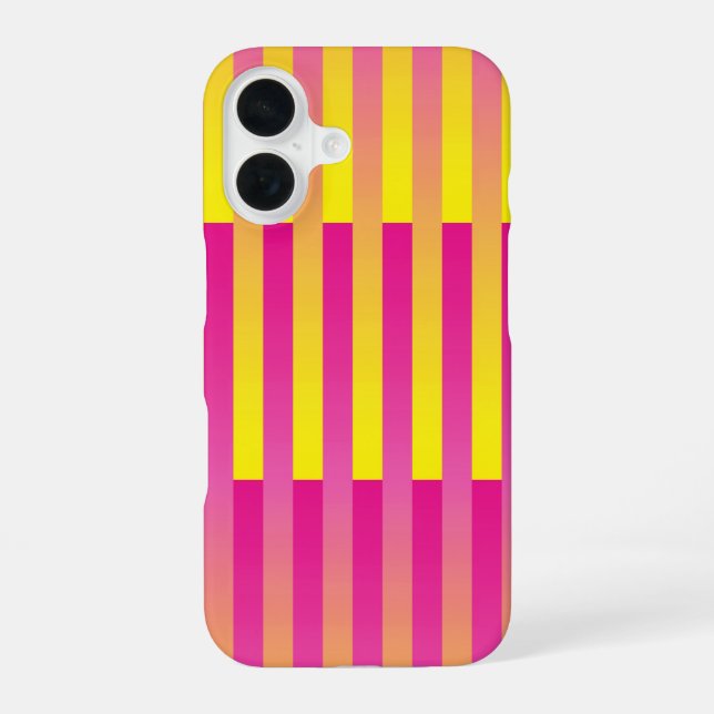 Pink Yellow Orange Striped Pattern Iphone Case (Back)