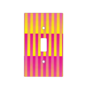 Pink Yellow Orange Striped Pattern Light Switch Cover