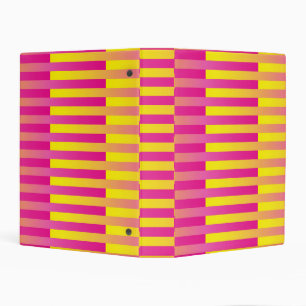 Pink Yellow Orange Striped Pattern Mini Binder
