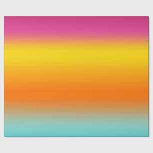 Pink, Yellow, Orange, Teal gradient color Wrapping Paper