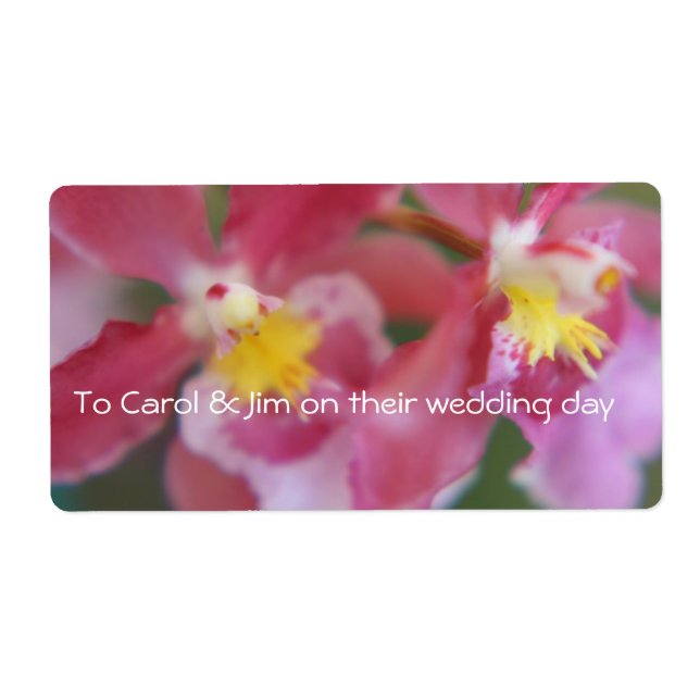 Pink & Yellow Orchids Label (Front)