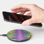 Pink Yellow Paint *personalize* Wireless Charger (Hand)