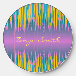 Pink Yellow Paint *personalize* Wireless Charger