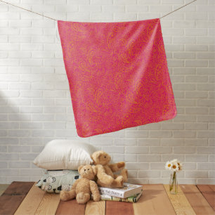 Pink yellow paisley pattern baby blanket