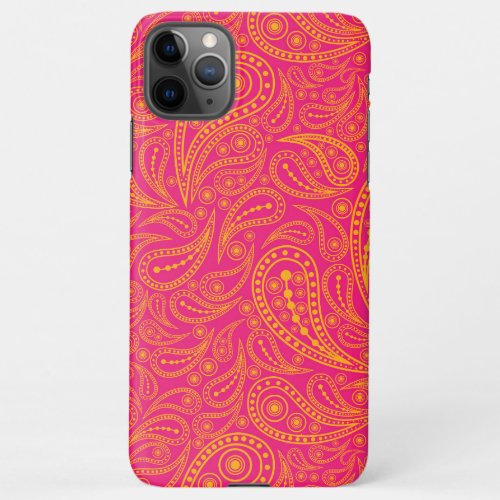 Pink yellow paisley pattern iPhone 11Pro max case