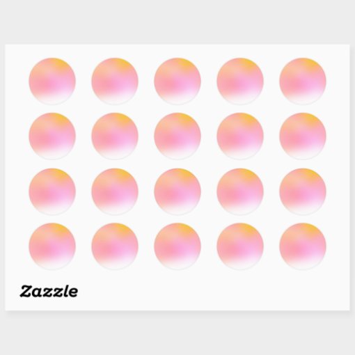 Pink Yellow Pastel Custom Trendy Classic Round Sticker | Zazzle
