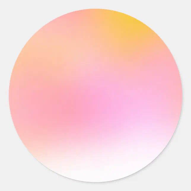 Pink Yellow Pastel Custom Trendy Classic Round Sticker | Zazzle