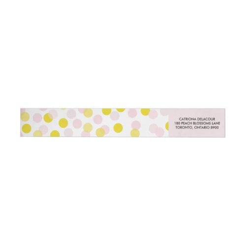 Pink  Yellow Polka Dots Confetti Pattern Wrap Around Label