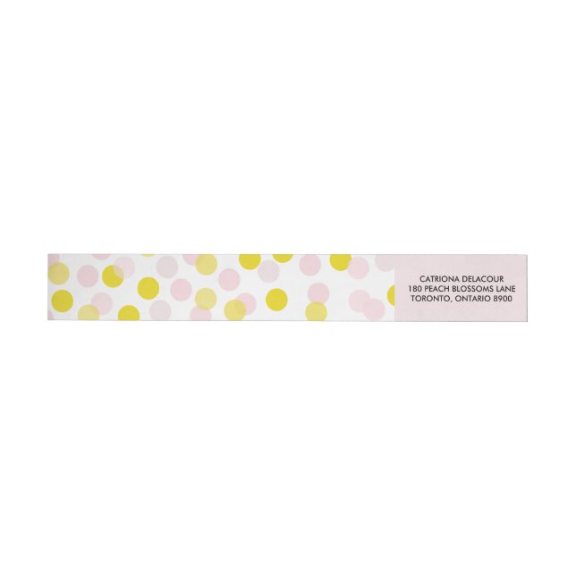 Pink & Yellow Polka Dots Confetti Pattern Wrap Around Label (Individual)