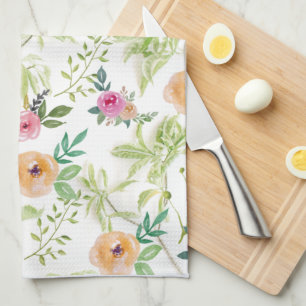 Pink Yellow Purple Red Floral Flowers Kitchen Towel
