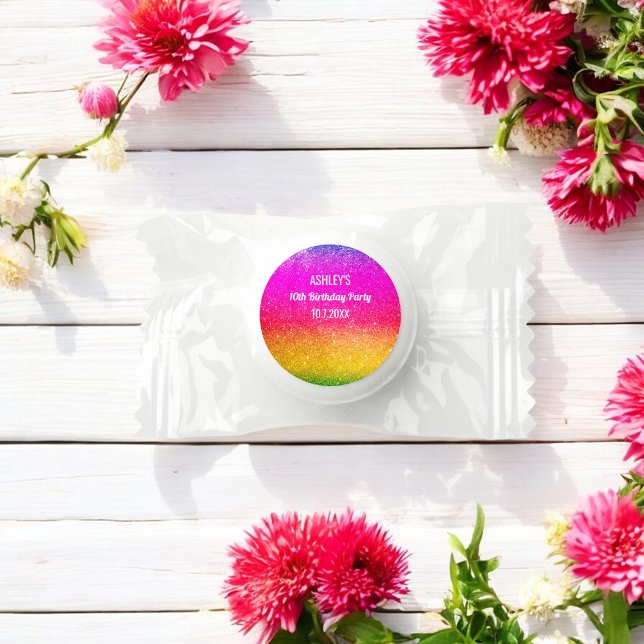 Pink Yellow Rainbow Birthday Sparkle   Life Saver® Mints (Creator Uploaded)